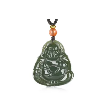 Cuiya Golden Building Hetian Jade Pendants Unisex Green Jade