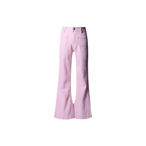 OURUOKE Jeans Women's Ice Cream Pink