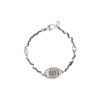 GUCCI Sterling Silver 8.25' Double G Bracelet