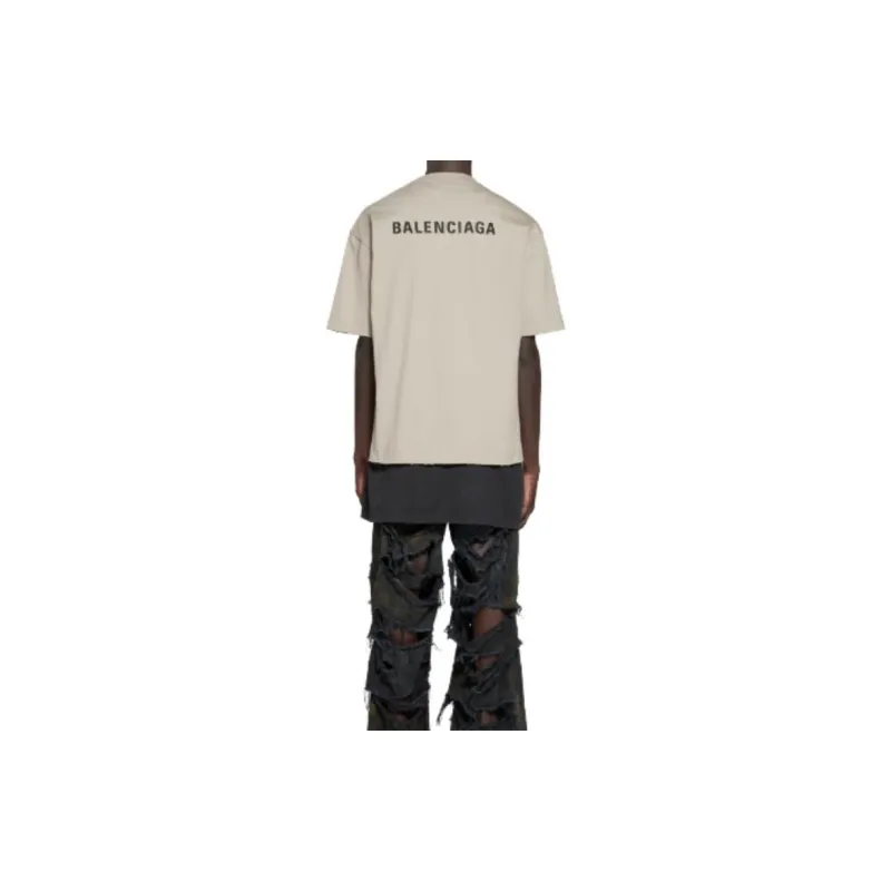 Balenciaga SS23 T Shirt Loose Fit Men's Ecru-2