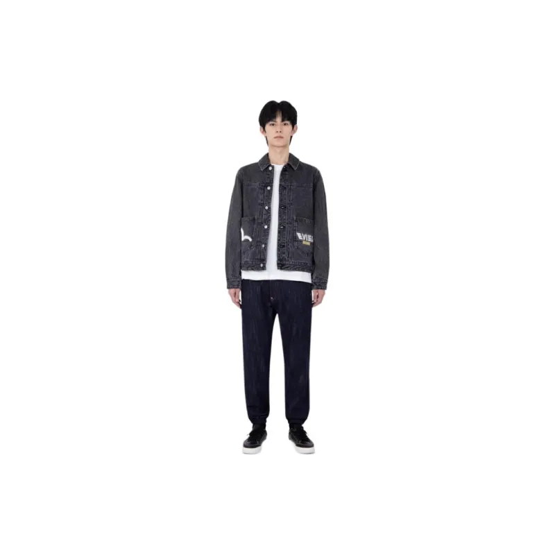 EVISU Denim Jackets Men Black-2