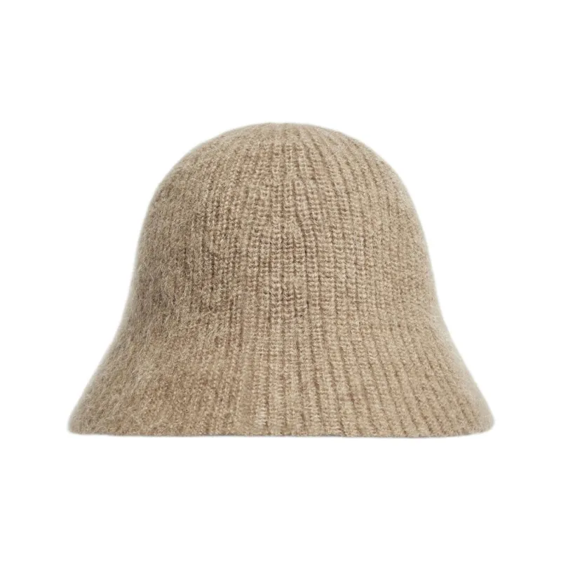 Moncler Mohair Bucket Hats Women's Sand Beige Yellow Color-1