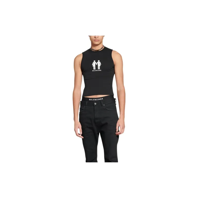 Balenciaga Balenciaga PRIDE 22 FW22 Tank Tops Slim Fit Men's Black-2