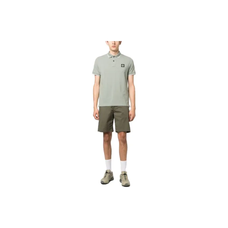 STONE ISLAND Logo Patch Short Sleeved Polo Shirt-1