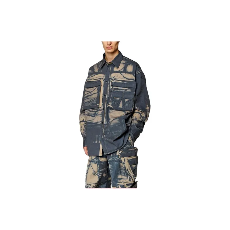 DIESEL S-Cadd Creased-print Cargo Shirt-4