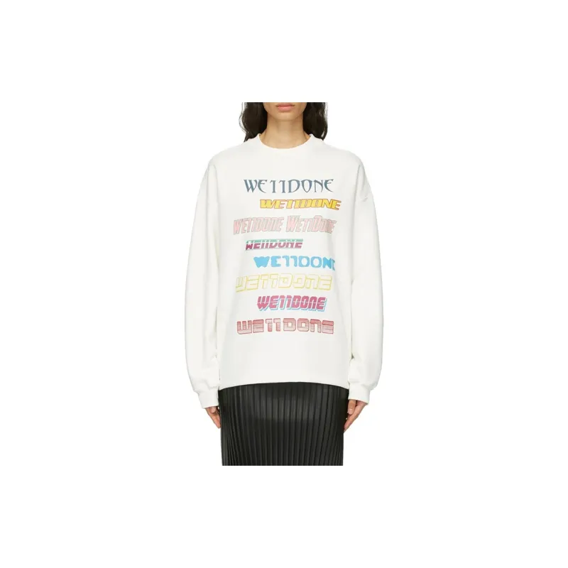 WE11DONE Logo-print Crew-neck Sweatshirt-1