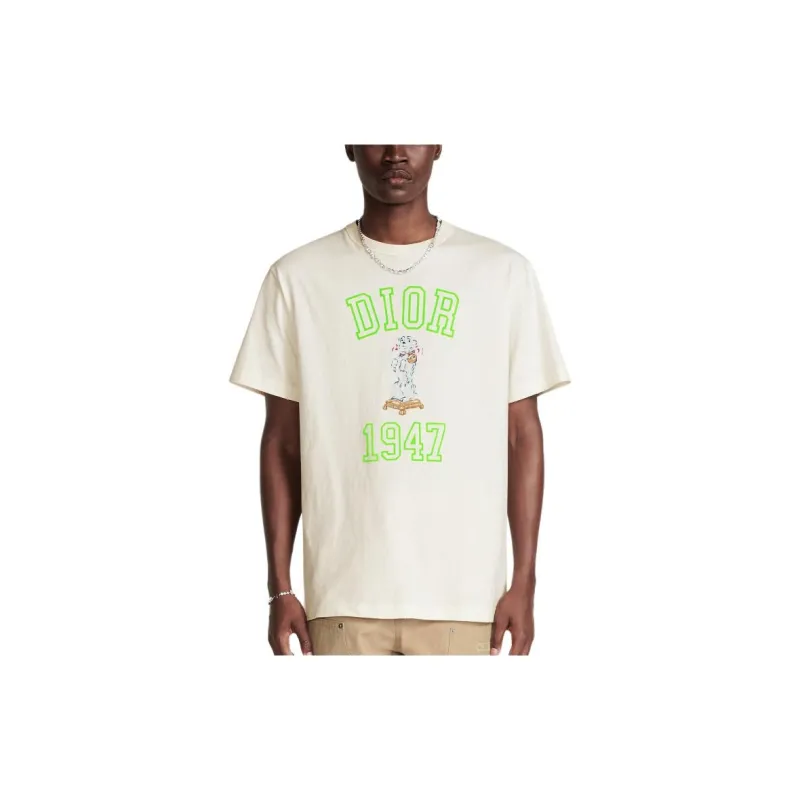 DIOR Relaxed Fit Bobby T Shirt T Shirt Men's Ivory White-2