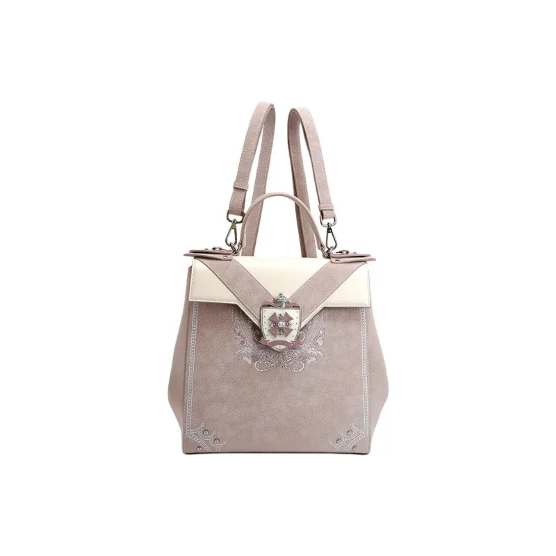 Anthracene Cow Leather Backpack Regular Women's Multicolor-4