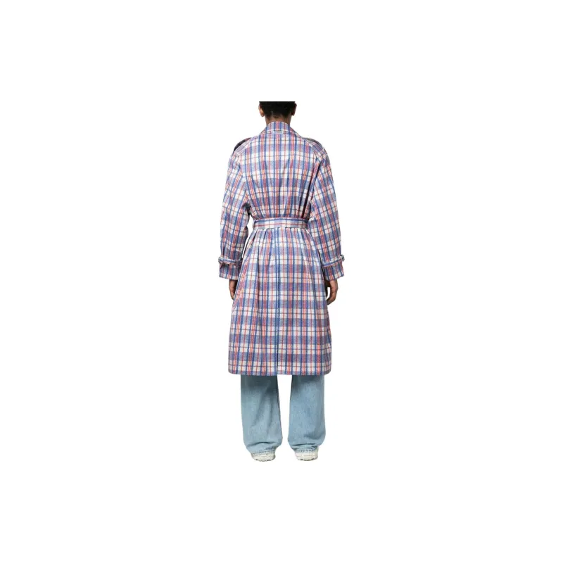 Vetements Check pattern Double breasted Trench Coat-3