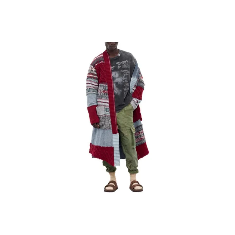 GREG LAUREN Patchwork design Cotton Trousers-1