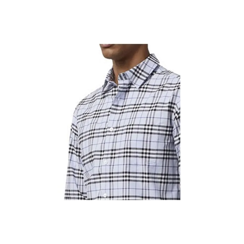 Burberry Shirts Men Sky Blue-4