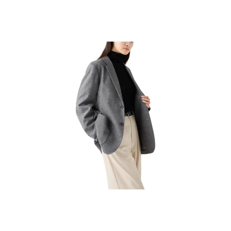 UNIQLO Business Suit Unisex Asphalt Gray-4
