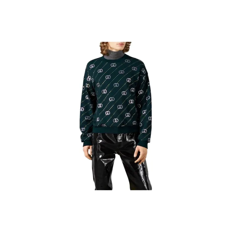 GUCCI Logo Embellished Crewneck Sweatshirt-1