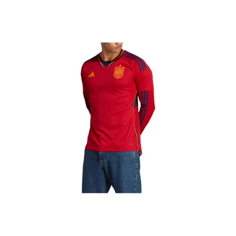 Adidas Spain 22 Long Sleeve Home Jersey Soccer Jerseys Men's Red-4