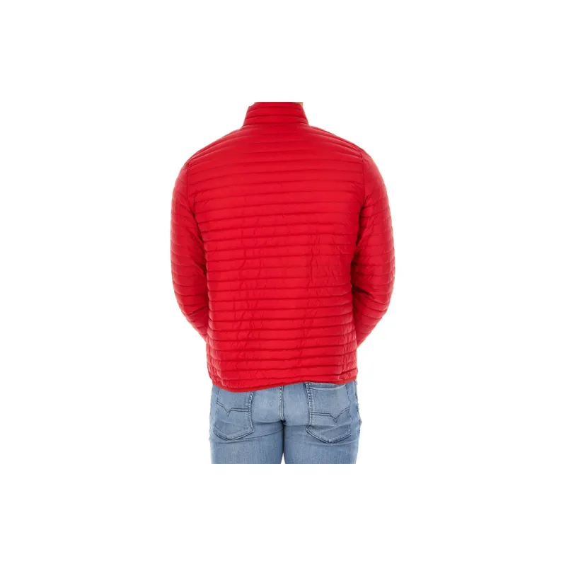 EMPORIO ARMANI Solid Color Stand Collar Cropped Down Jacket Men's Red-4