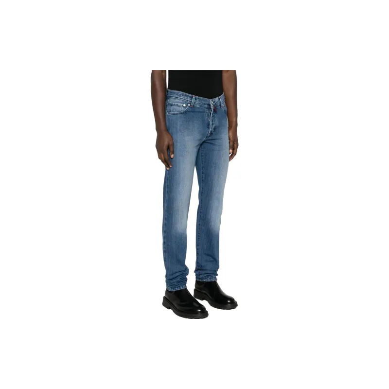 KITON Contrast-stitching Mid-rise Slim-cut Jeans-3