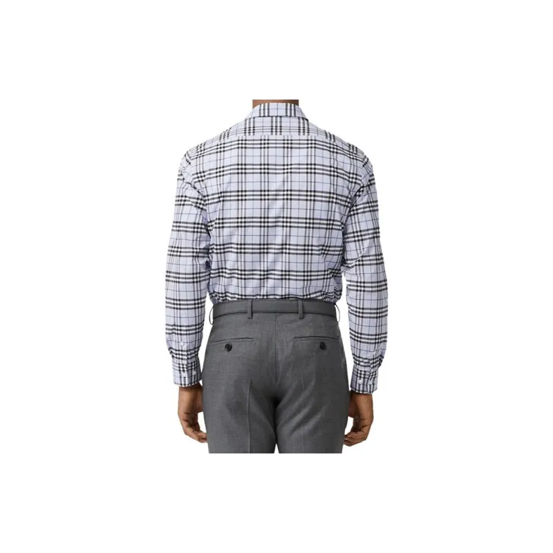 Burberry Shirts Men Sky Blue-2