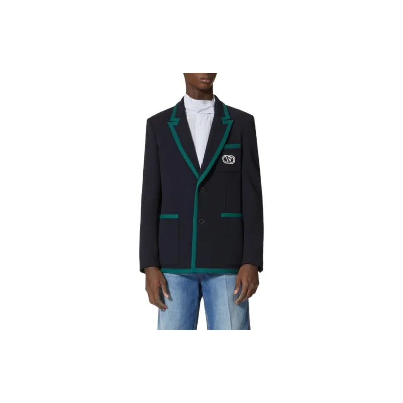 Valentino VLogo Patch Single Breasted Jacket-3