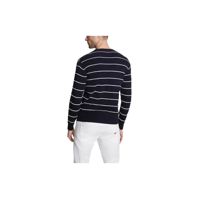 GUESS Eco Tobin Striped Sweater Sweater Men's Black-4