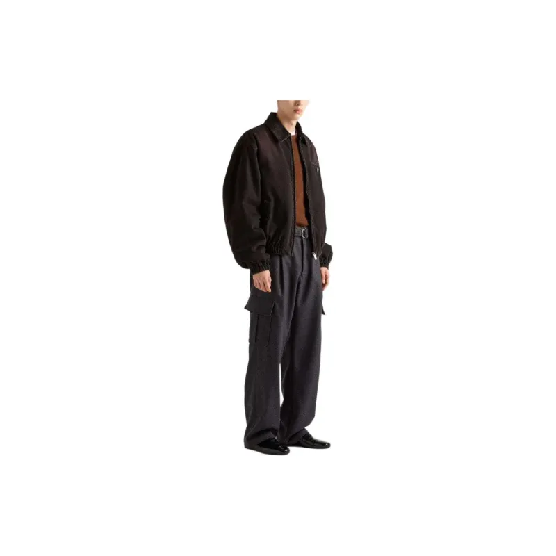 PRADA Zip Up Padded Denim Bomber Jacket-3