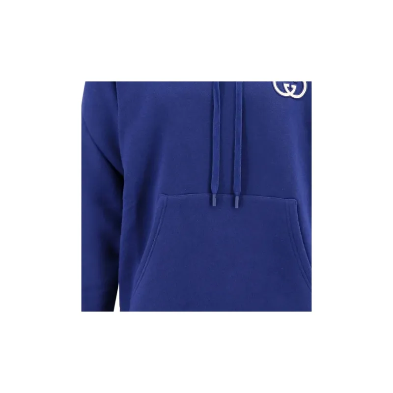 GUCCI Interlocking G logo Drawstring Hoodie-4