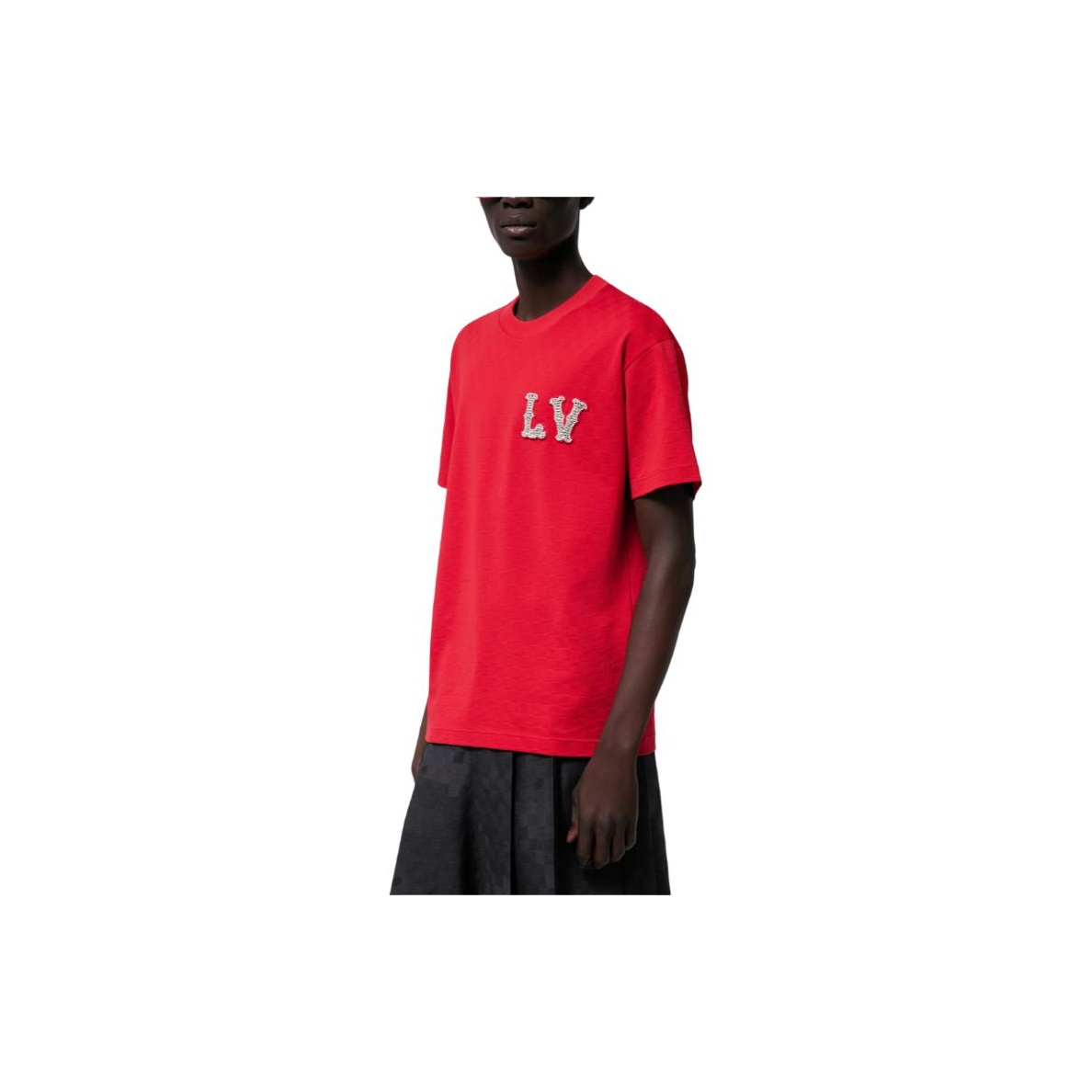 LOUIS VUITTON Cotton Pique T-Shirt With Embroidered Lv Patch