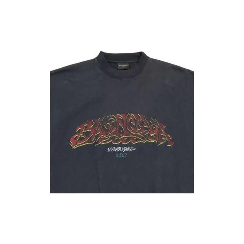 Balenciaga Logo print Cotton T shirt-7