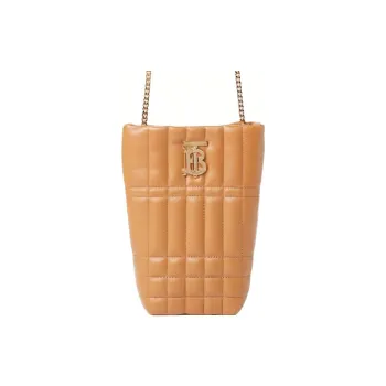 Burberry Lola Bag Lambskin Bucket Bags Crossbody Bag, Shoulder Bag Women's Light Brown