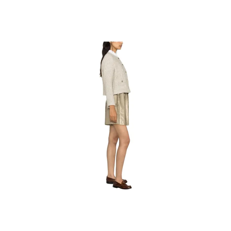 Maje Collarless Tweed Jacket-2