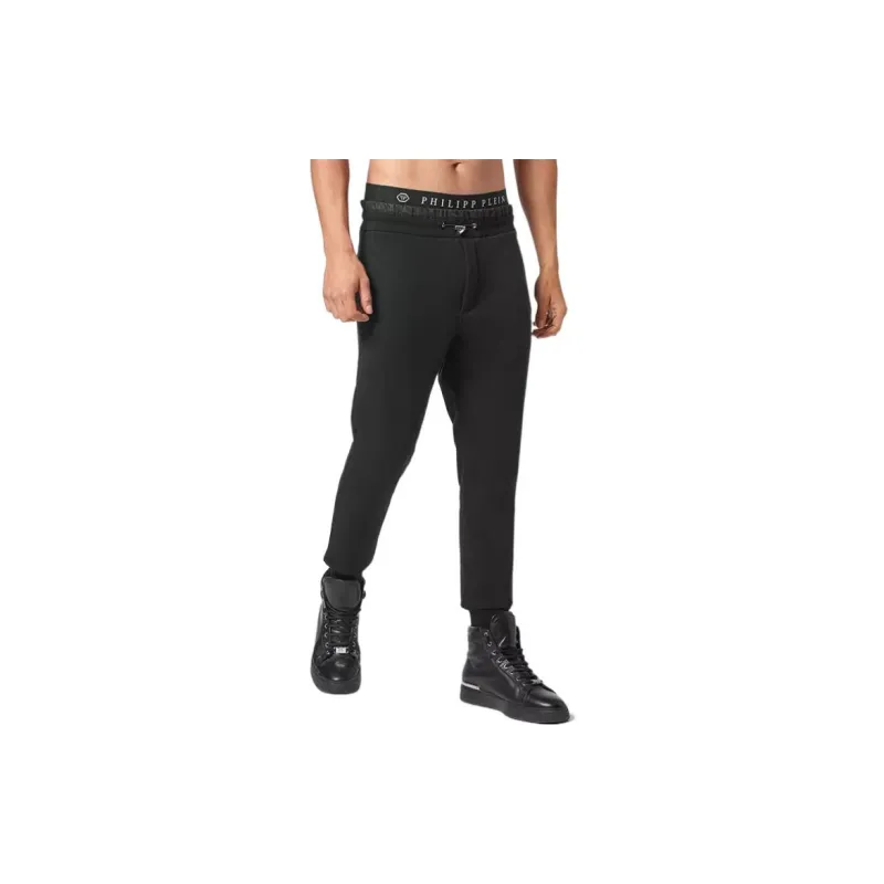 PHILIPP PLEIN Logo patch Track Pants-1