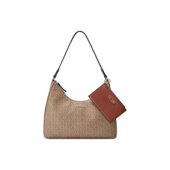 GUESS Artificial Leather Combo Bag Shoulder Bag Hobo Bag Handbag Shoulder Bag Small Size Women's Coffee