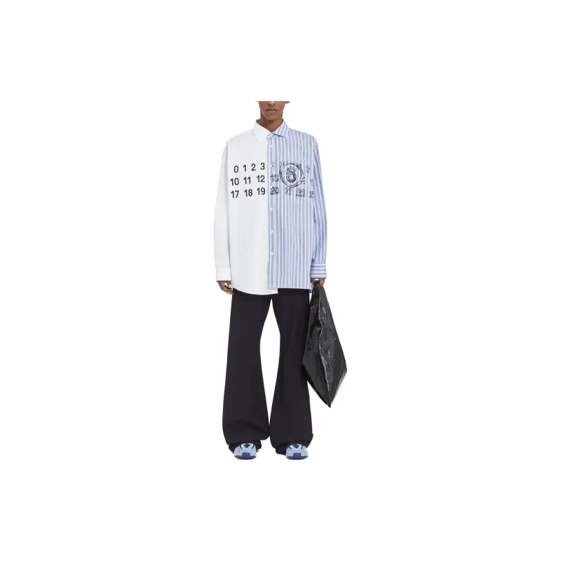 MM6 Maison Margiela Spliced Numbers motif Shirt-2