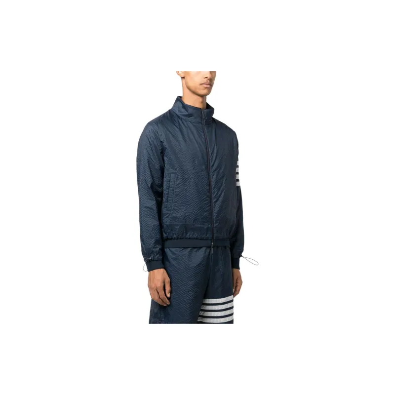 THOM BROWNE 4 Bar Striped Zipped Ripstop Jacket-2
