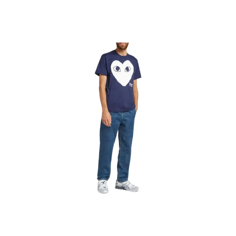 CDG Play T Shirt Unisex Marine Blue-3
