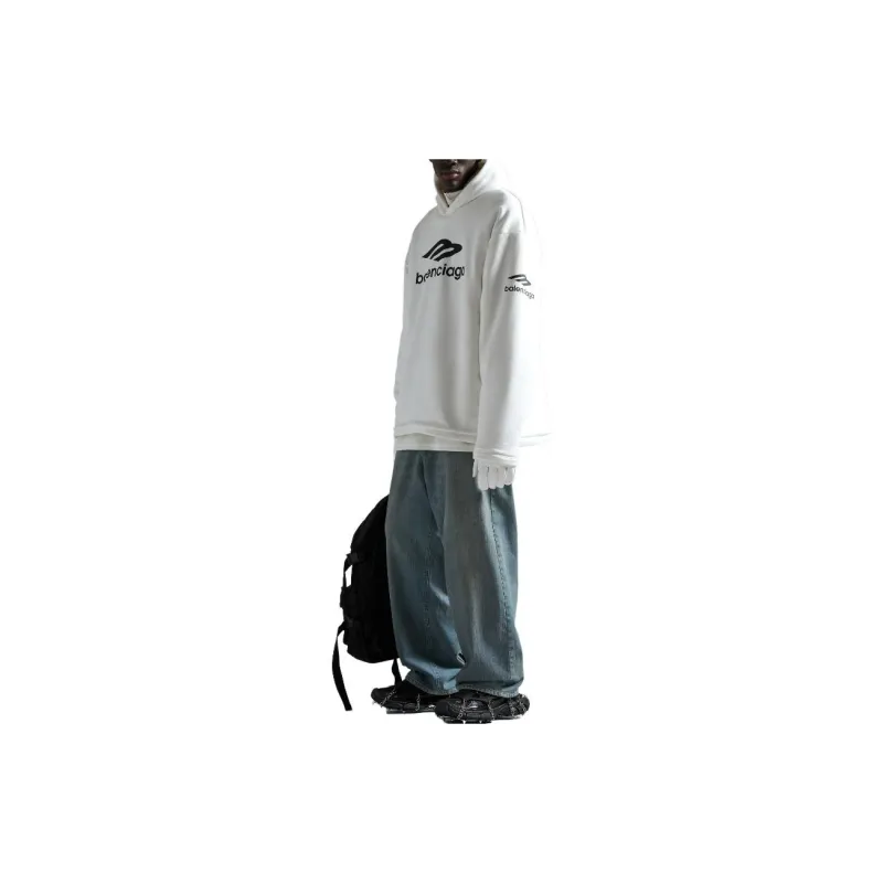 Balenciaga FW24 Sweatshirt Loose Fit Unisex White-2