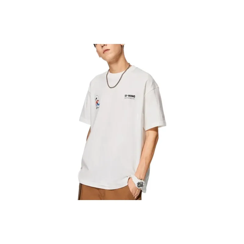 LiNing T Shirts Unisex Ivory-4