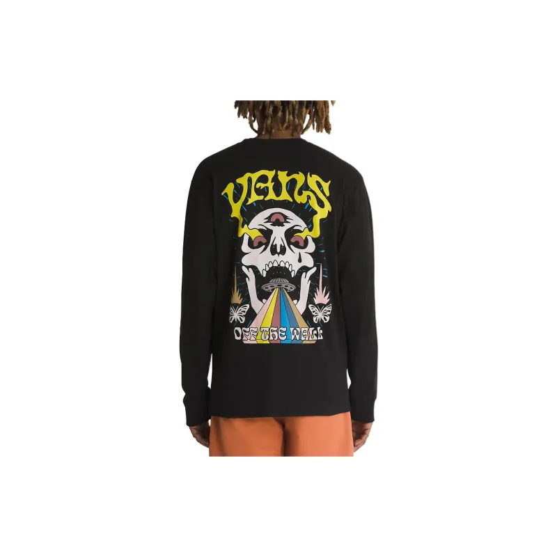 Vans Skull Saucer Long Sleeve T-Shirt T-Shirt Men's Black-3