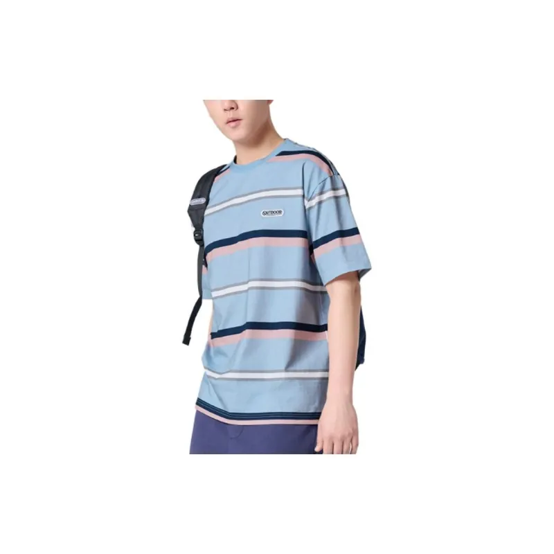 OUTDOOR PRODUCTS T Shirts Unisex Blue Pink Multicolor Stripes-3