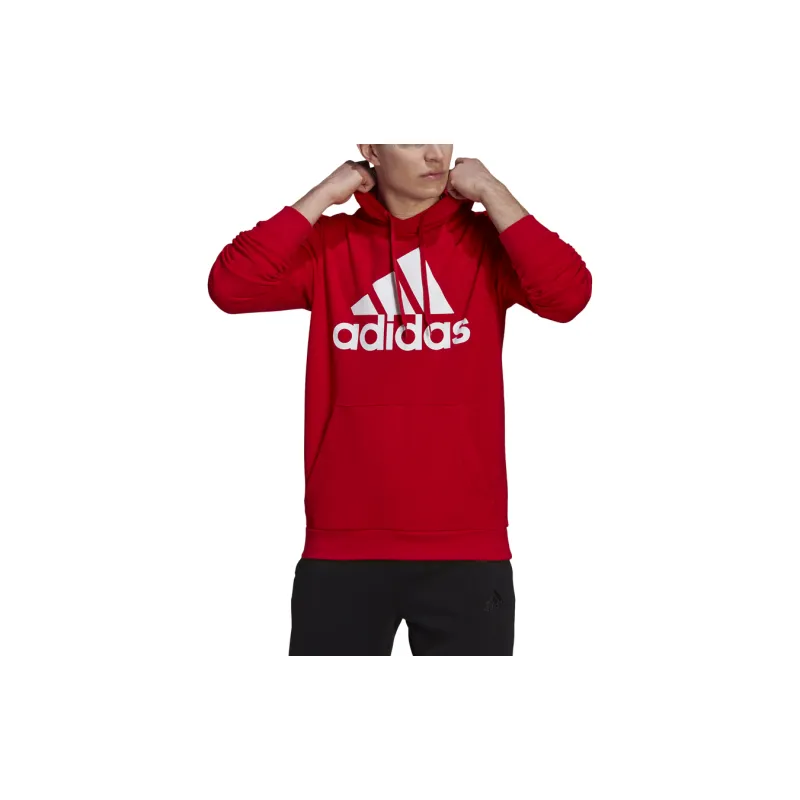 Adidas Essentials Fleece Big Logo Hoodie Sweatshirt Men's Red-2