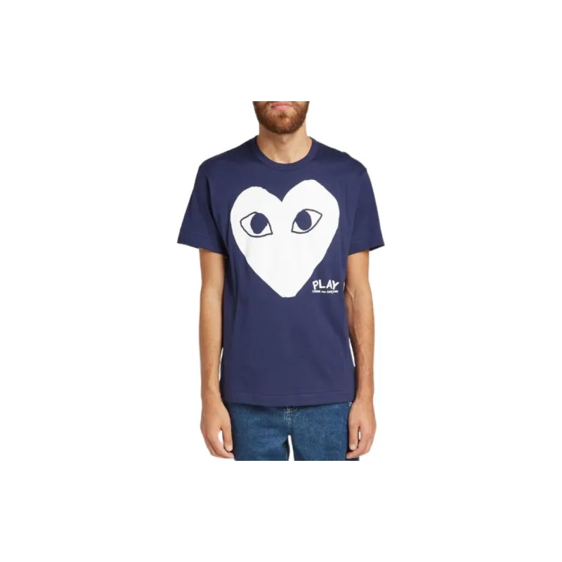 CDG Play T Shirt Unisex Marine Blue-2