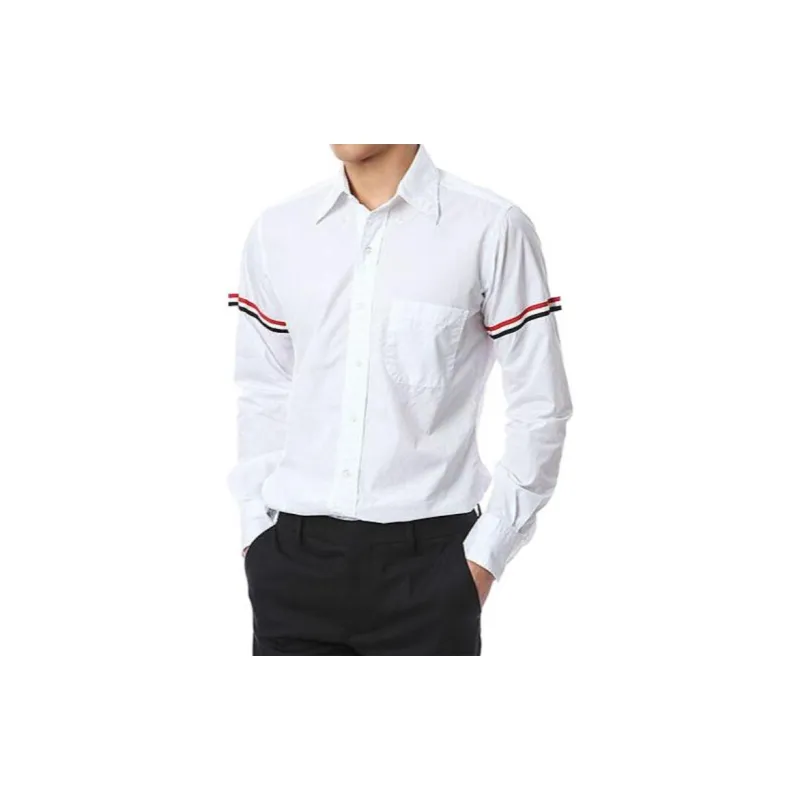 THOM BROWNE Rwb Stripe Buttoned Shirt-5