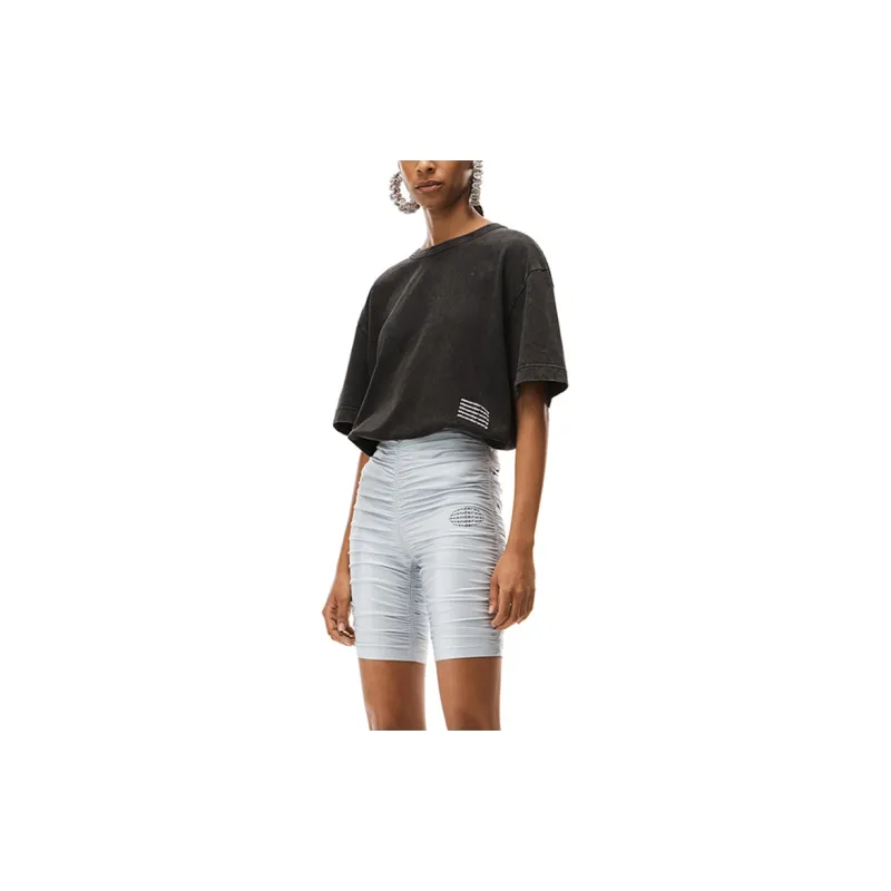Alexander Wang Repeated-logo Print Acid-wash T-shirt-5