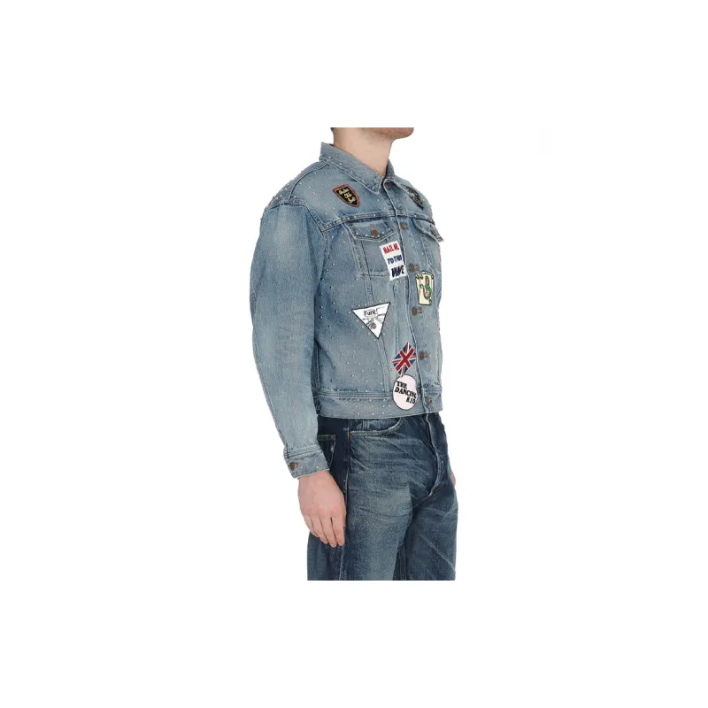 CELINE Denim Jackets Men Blue-3