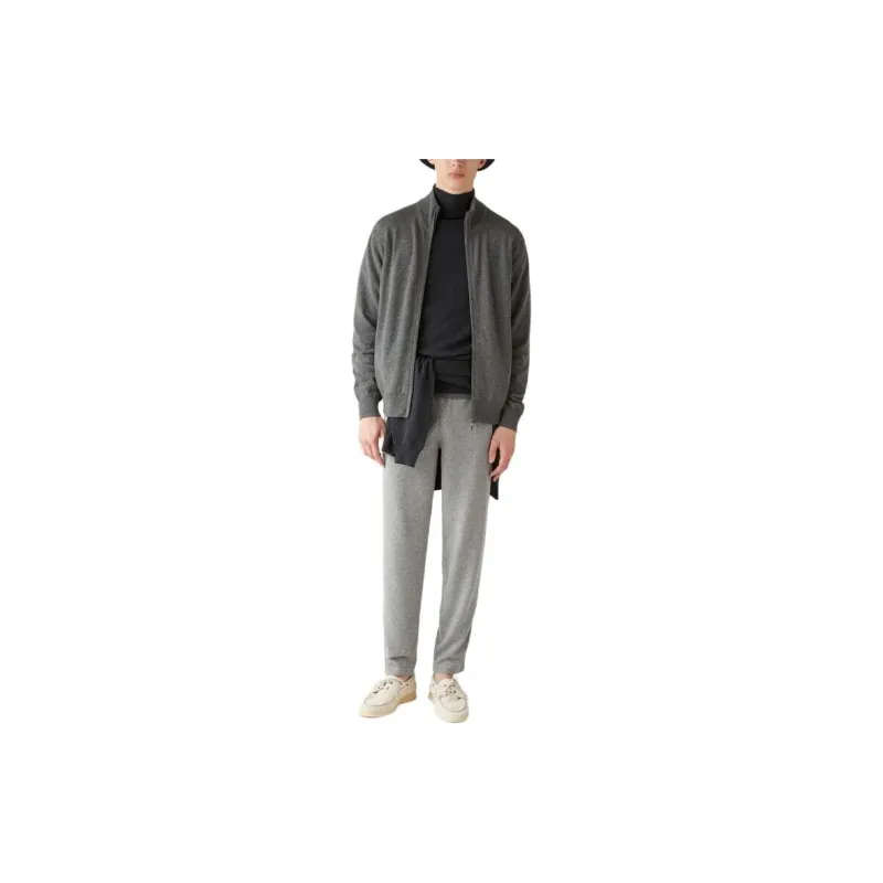 Loro Piana Classic Zip Up Bomber Jacket Jackets Coats Men's Gray-2