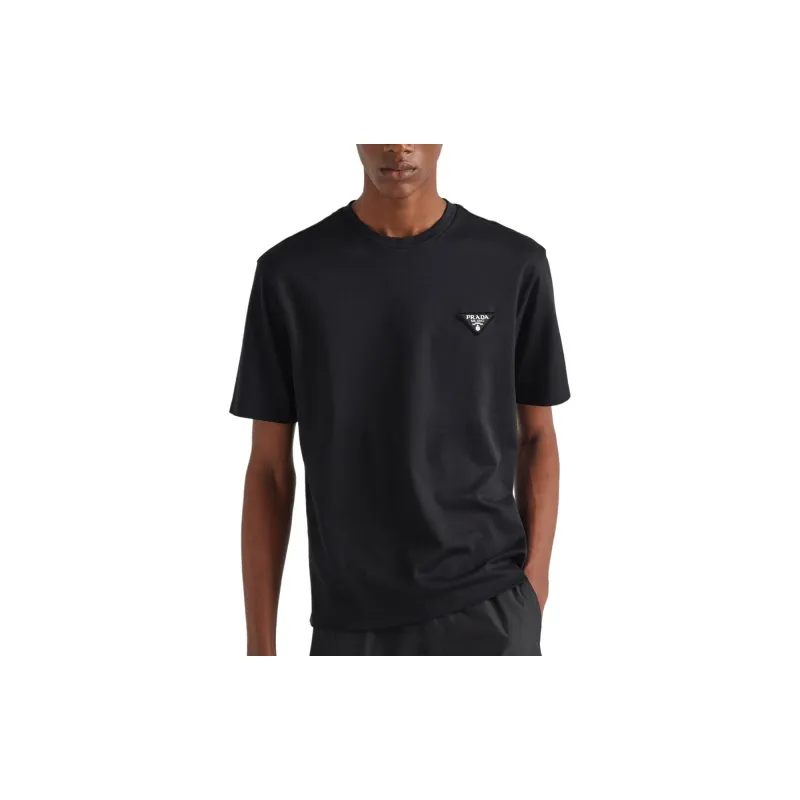 PRADA Logo Detailed Crewneck T Shirt-3