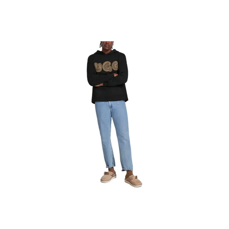 UGG Bubble Logo Hoodie Sweatshirt Unisex Black-1