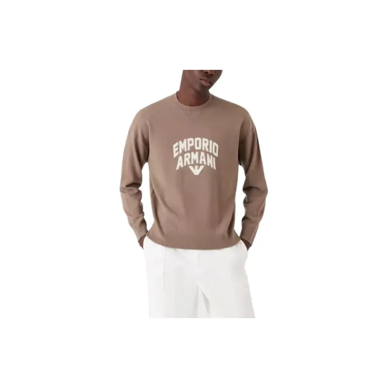 EMPORIO ARMANI Sweaters Men Oats Brown-2