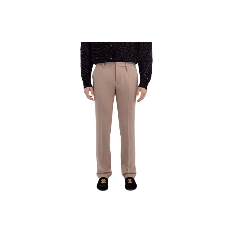 Roberto Cavalli SS24 Casual Pants Men's Beige-1