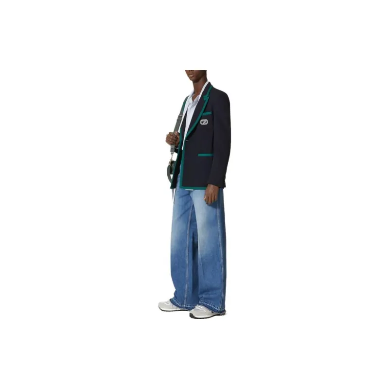 Valentino VLogo Patch Single Breasted Jacket-4