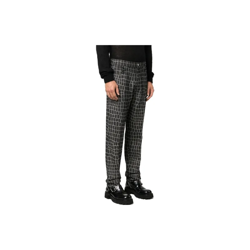 VERSACE Crocodile print Straight leg Jeans-3